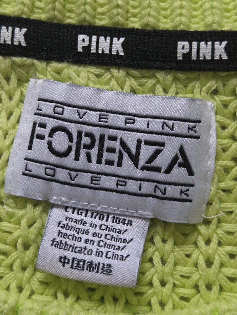 PINK Victoria's Secret Vibrant Lime Sweatersize large Brand New Without Tags - Picture 3 of 5